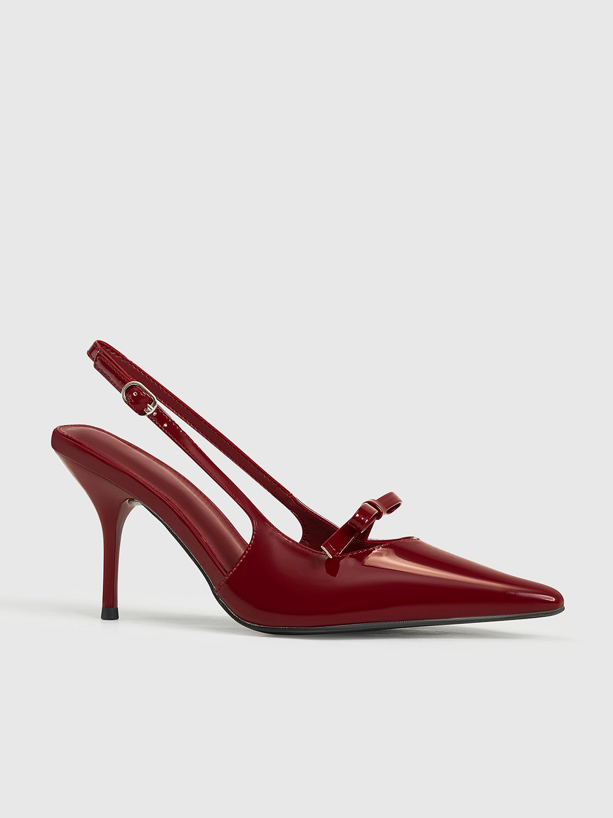 Pointed Toe Bow-Decor Slingback Pumps 